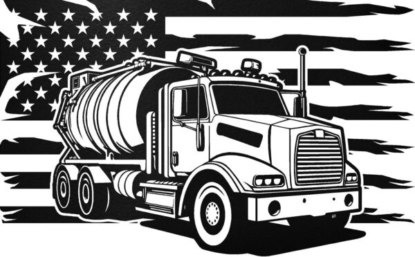 TANK TRUCK WITH FLAG MATTE BLACK