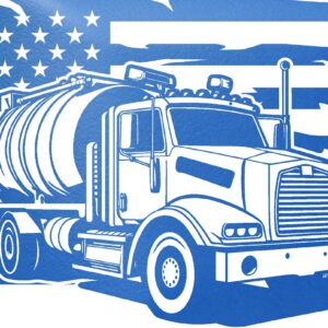 TANK TRUCK WITH FLAG MATTE BLUE